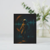 Astronauten schweben in Glitchwave Art und Weise Postkarte (Stehend Vorderseite)