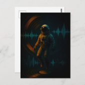 Astronauten schweben in Glitchwave Art und Weise Postkarte (Vorne/Hinten)
