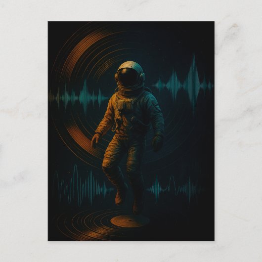 Astronauten schweben in Glitchwave Art und Weise Postkarte (Vorderseite)
