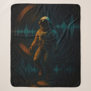 Astronauten schweben in Glitchwave Art und Weise Sherpadecke