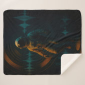 Astronauten schweben in Glitchwave Art und Weise Sherpadecke (Vorderseite (Horizontal))