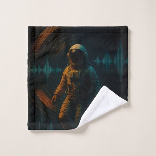 Astronauten schweben in Glitchwave Art und Weise Waschlappen (Waschlappen)