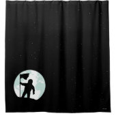 Astronauten-Silhouette Duschvorhang (Vorderseite)