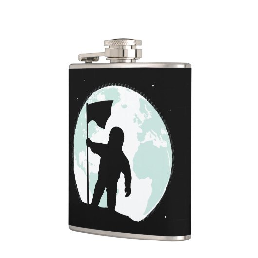 Astronauten-Silhouette Flachmann (Links)