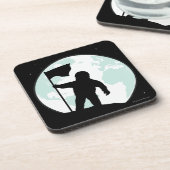 Astronauten-Silhouette Getränkeuntersetzer (Linke Seite)