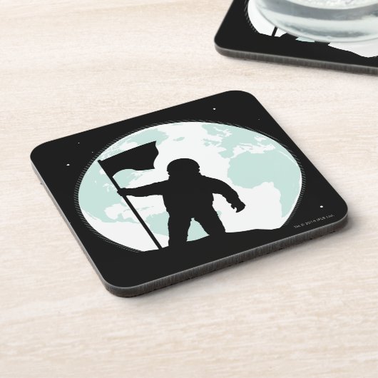 Astronauten-Silhouette Getränkeuntersetzer (Linke Seite)