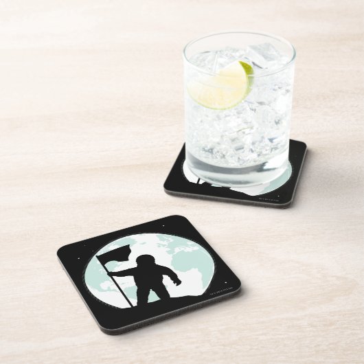 Astronauten-Silhouette Getränkeuntersetzer (Rechte Seite)