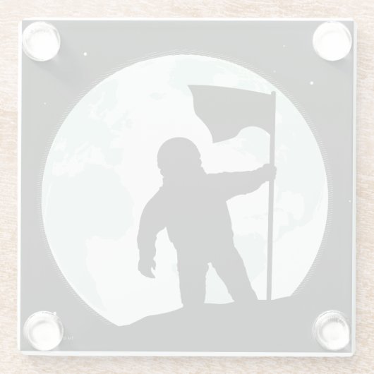 Astronauten-Silhouette Glasuntersetzer (Rückseite)