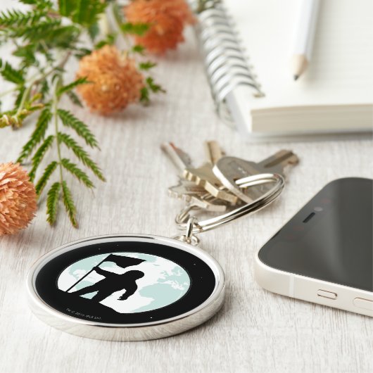 Astronauten-Silhouette Schlüsselanhänger (Seite)