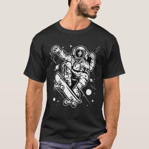 Astronauten Skate Ethereum ETH-Münze zum Mondkrebs T-Shirt