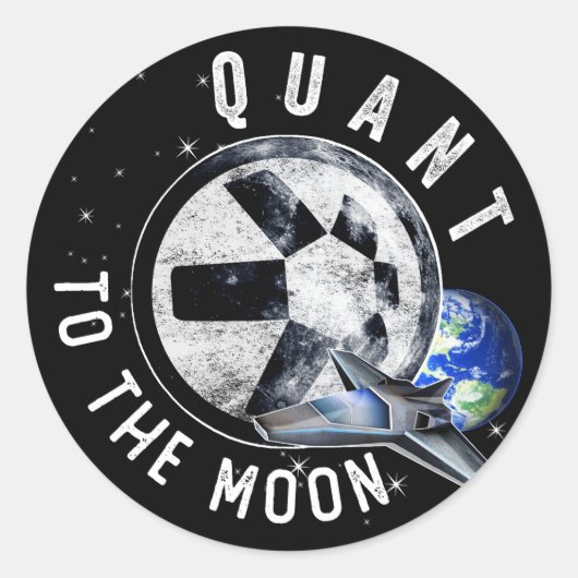 Astronauten Skate Quant QNT Krypto Coin HODL Token Runder Aufkleber (Vorderseite)