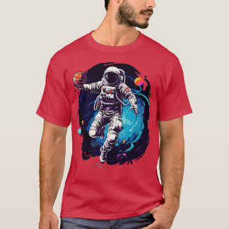 Astronauten spielen Basketball im All T-Shirt