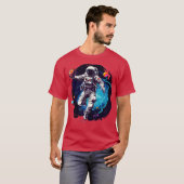 Astronauten spielen Basketball im All T-Shirt (Vorne ganz)