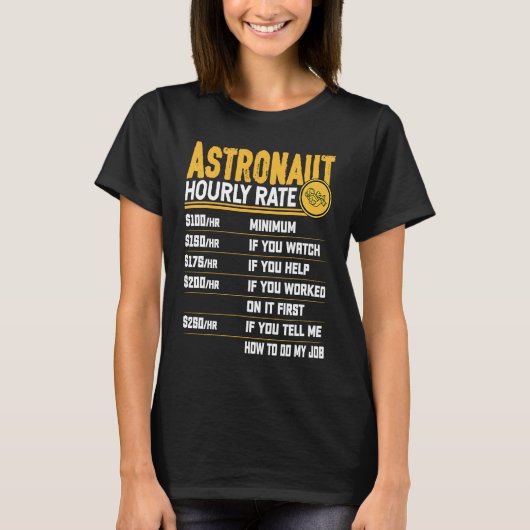 Astronauten Stundenplaneten Raumfahrtplaner T-Shirt (Vorderseite)