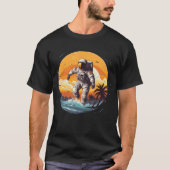 Astronauten surfen am Strand T-Shirt (Vorderseite)