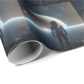 Astronauten treiben im Universum Geschenkpapier (Rolleneckpunkt)