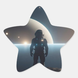 Astronauten treiben im Universum Stern-Aufkleber