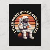 Astronauten trinken Kaffee Begleitkarte (Vorderseite)