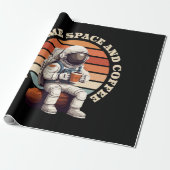 Astronauten trinken Kaffee Geschenkpapier (Ungerollt)