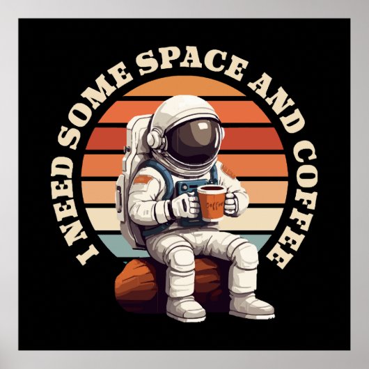 Astronauten trinken Kaffee Poster (Vorne)