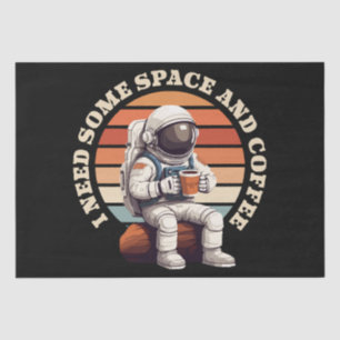 Astronauten trinken Kaffee Seidenpapier