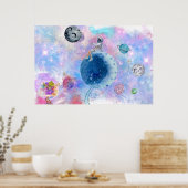 Astronauten und Planeten außerhalb des Universums Poster (Küche)