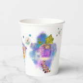 Astronauten und Raumfahrt Pappbecher (Rückseite)