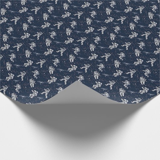 Astronauten unter den Sternen und Zodiakern Geschenkpapier (Ecke)