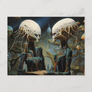 Astronauten verlieren in einer traumhaften Alien-L Postkarte