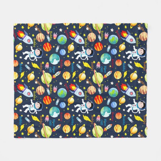 Astronauten verschießen Raumfahrtplaneten mit Name Fleecedecke (Vorderseite (Horizontal))