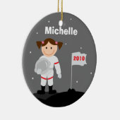 Astronauten-Weihnachtsverzierung Keramikornament (Rechts)