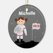 Astronauten-Weihnachtsverzierung Keramikornament (Links)