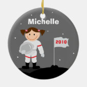 Astronauten-Weihnachtsverzierung Keramikornament (Hinten)