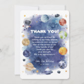 Astronauten-Weltraum-Babydusche Danke Karte (Vorderseite)