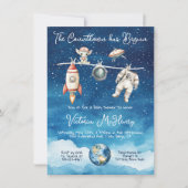 Astronauten-Weltraum-Babydusche Einladung (Vorderseite)