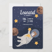 Astronauten Weltraum Einladung zum Geburtstag, Wel (Vorderseite)