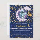 Astronauten Weltraum Erste Reise rund um den Mond Einladung (Vorderseite)