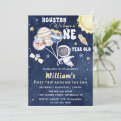 Astronauten Weltraum erste Reise um die Sonne zum Einladung (Stehend Vorderseite)