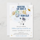 Astronauten Weltraum erste Reise um die Sonne zum Einladung (Vorderseite)