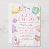 Astronauten Weltraum erste Reise um die Sonne zum Einladung (Vorderseite)