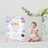 Astronauten Weltraum erste Reise um die Sonne zum Einladung (Stehend Vorderseite)