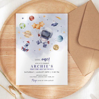 Astronauten Weltraum erste Reise um die Sonne zum Einladung