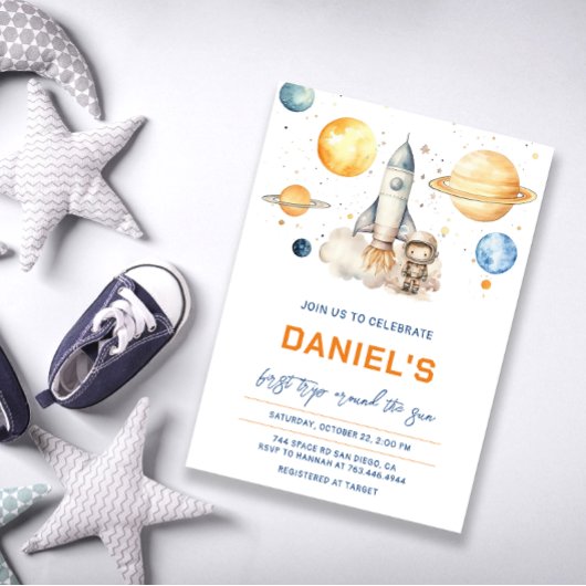 Astronauten Weltraum erste Reise um die Sonne zum Einladung