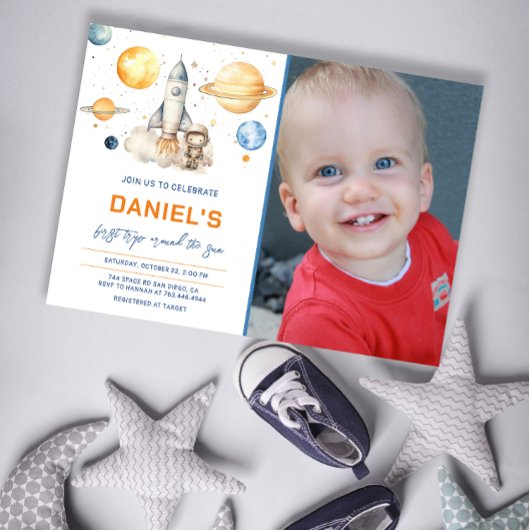 Astronauten Weltraum erste Reise um die Sonne zum Einladung