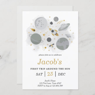 Astronauten Weltraum erste Reise um die Sonne zum  Einladung