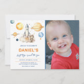 Astronauten Weltraum erste Reise um die Sonne zum  Einladung (Vorderseite)