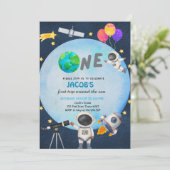 Astronauten Weltraum erste Reise um die Sonne zum  Einladung (Stehend Vorderseite)