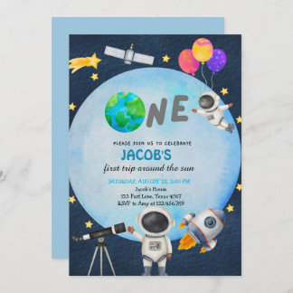 Astronauten Weltraum erste Reise um die Sonne zum  Einladung