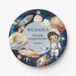 Astronauten Weltraum erste Reise um die Sonne zum Pappteller