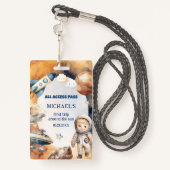 Astronauten Weltraum Erste Reise um die Sun-ID-Kar Ausweis (Rückseite mit Schlüsselband)